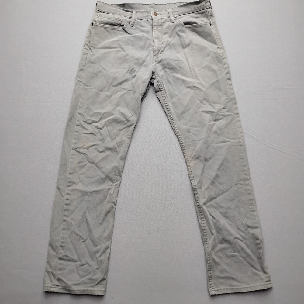 Levi 511 Slim Fit Pants Grey 34x32 Cotton Blend Casual Chino